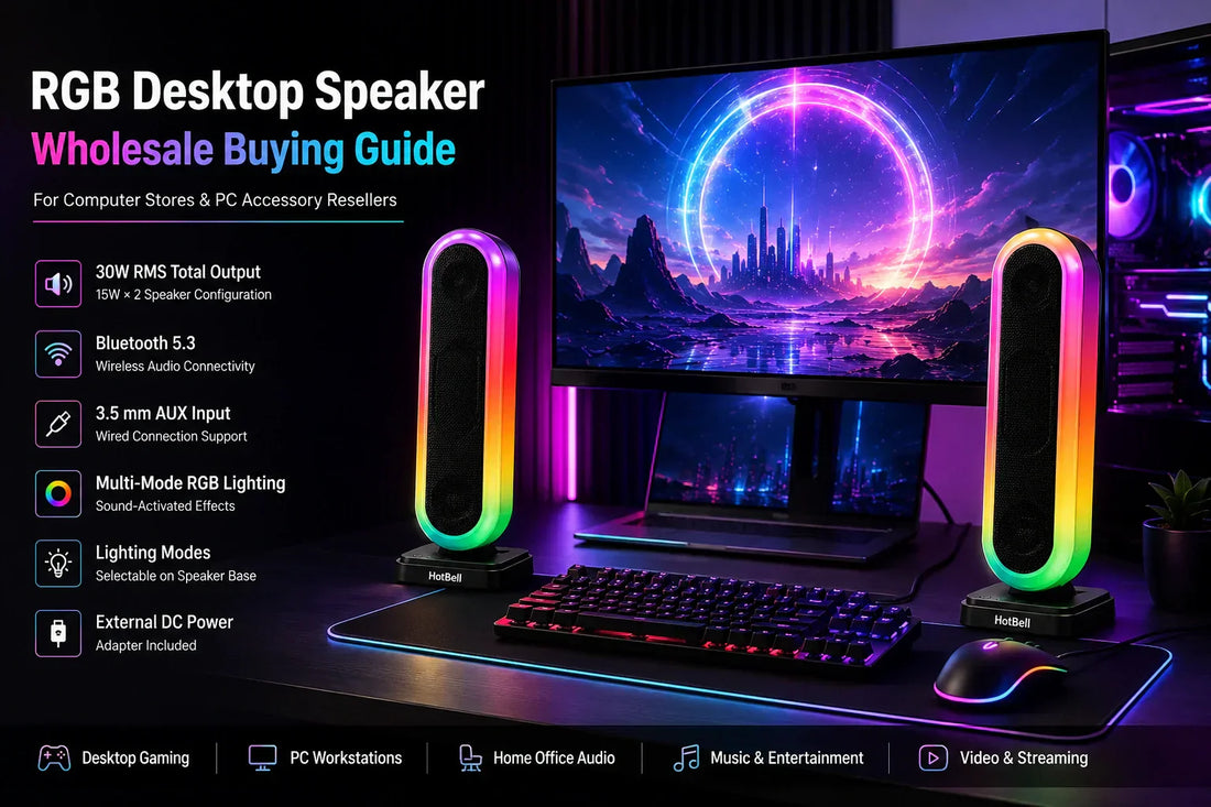 RGB desktop speaker wholesale buying guide for computer stores and B2B resellers