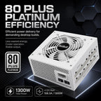 HotBell 1300W 80 Plus Platinum power supply highlighting efficient power delivery and a 108.3A single 12V rail