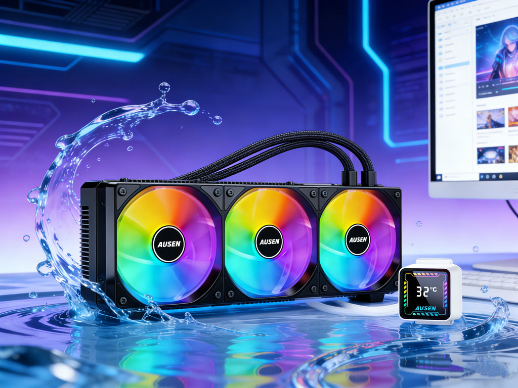 HotBell 360mm ARGB Liquid CPU Cooler with Screen