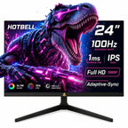 HotBell 24-inch gaming monitor with 100Hz refresh rate, 1ms response time, IPS panel, Full HD 1080p, and Adaptive-Sync