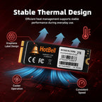 HotBell NV3500 2TB NVMe SSD highlighting a graphene label design for heat management and stable everyday performance.