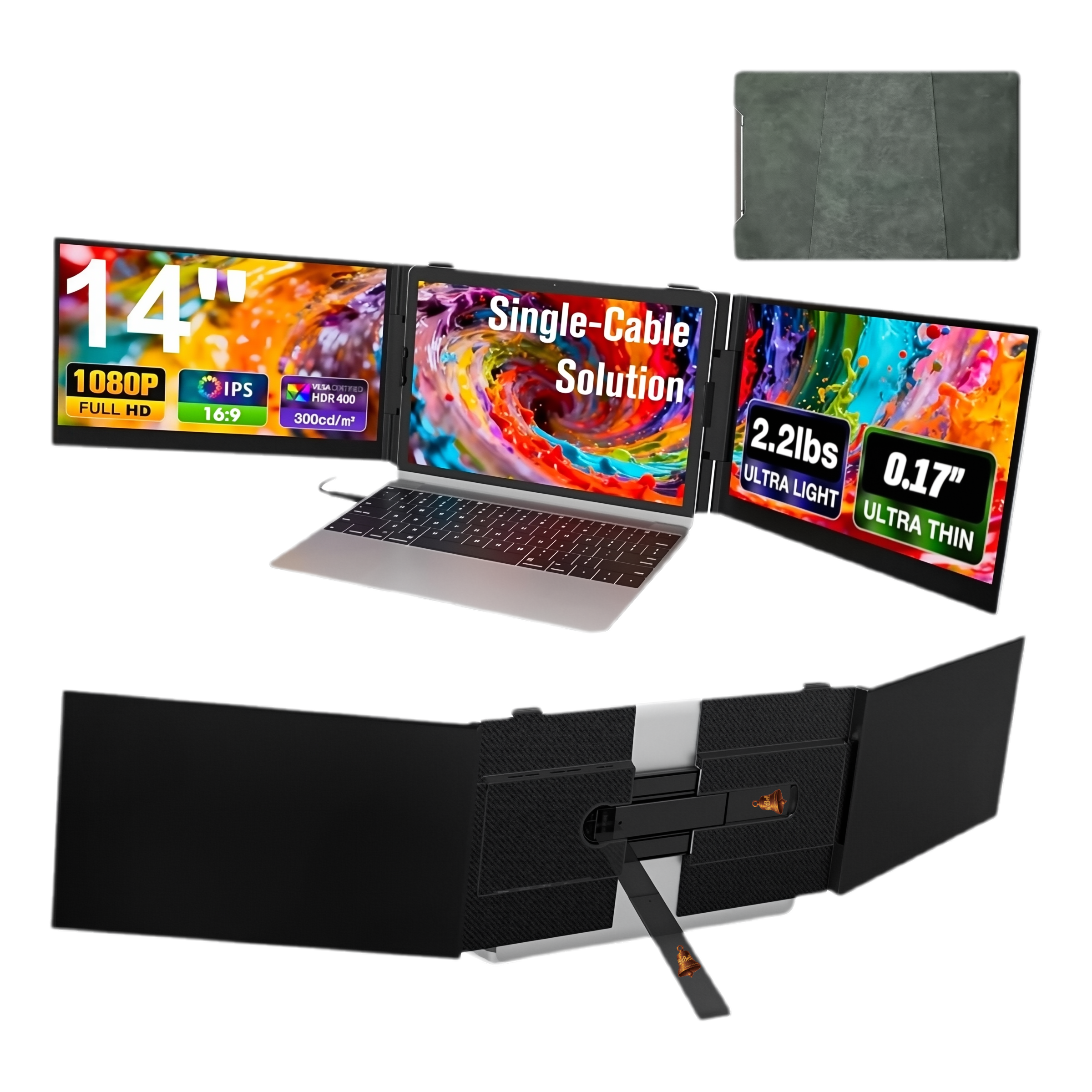 HotBell S8 Ultra Dual-Screen Laptop Extender Setup and Product Demonstration