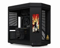 HotBell black panoramic PC case chassis with vertical display panel and open interior