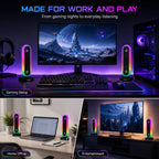 HotBell HBC300 RGB desktop speakers used in gaming, home office, and entertainment setups