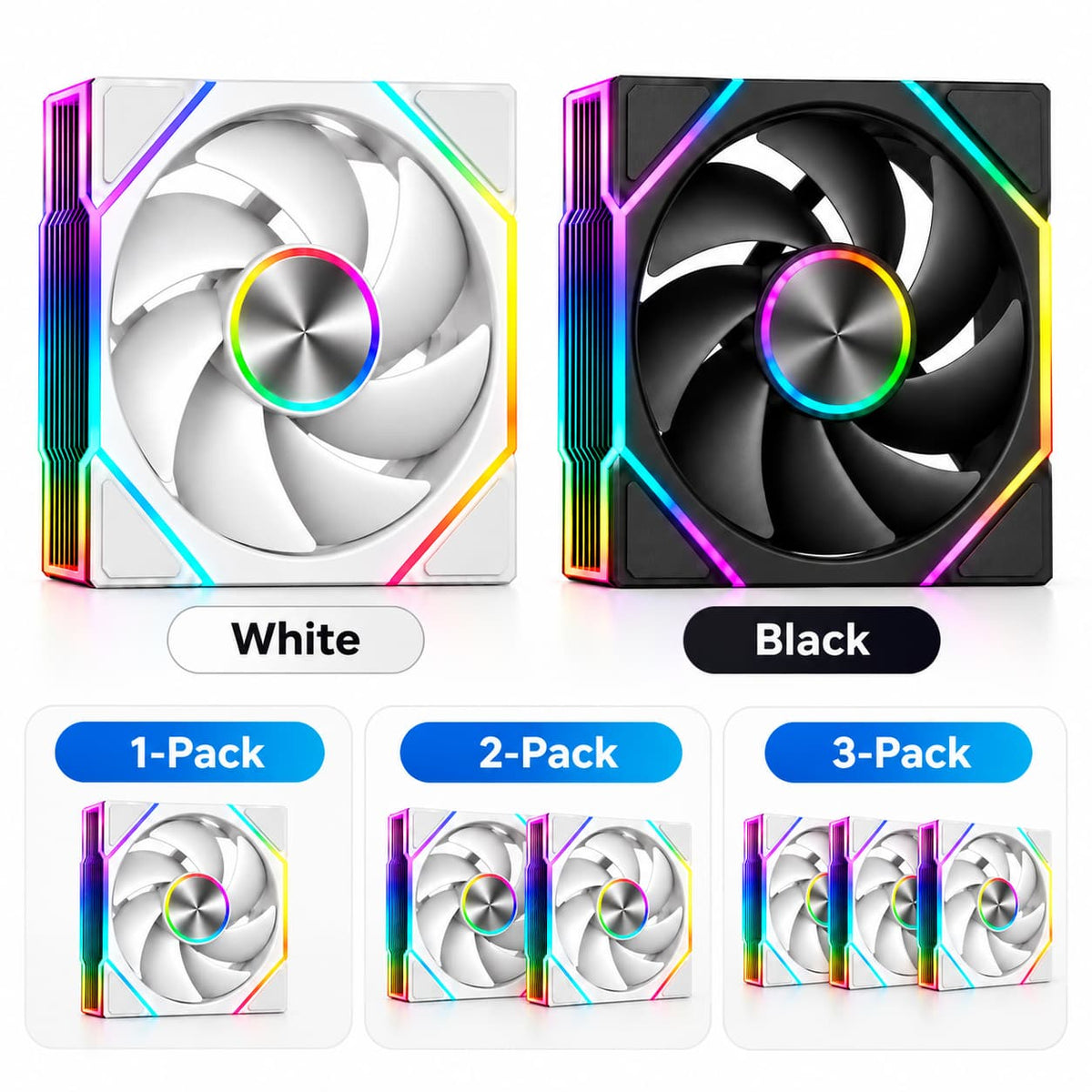HotBell 120mm ARGB PWM Reverse Blade PC Case Fan