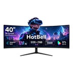 HotBell 40-inch 5K curved gaming monitor with 120Hz refresh rate, 2500R curvature, Adaptive-Sync, and 97% DCI-P3