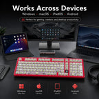 HotBell FireStrike Pro tri-mode mechanical keyboard compatible with Windows, macOS, iPadOS, and Android