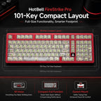 HotBell FireStrike Pro 101-key compact mechanical keyboard with transparent keycaps and gasket mount