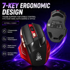 HotBell HGBM1 ergonomic wireless gaming mouse with seven buttons, thumb support, and right-handed design