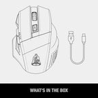 HotBell HGBM1 wireless gaming mouse and USB-C charging cable included in the box