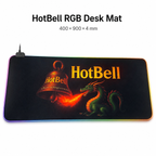 HotBell RGB desk mat measuring 400 × 900 × 4 mm with dragon artwork and illuminated RGB edge