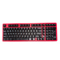 HotBell FireStrike Pro red 101-key mechanical keyboard with black keycaps on a white background