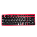 HotBell FireStrike Pro red 101-key mechanical keyboard with black keycaps on a white background