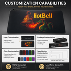 HotBell desk mat customization options for logo, packaging, edge color, size, and thickness for business buyers